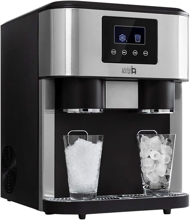 Naqi Premium 220W Ice Cube and Slush Maker, Black/Silver