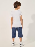 ⁦Styli Boys Striped Round Neck Vest T-Shirt And Shorts Set⁩ - الصورة ⁦6⁩