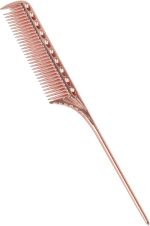 Rat Tail Hair Comb, Metal Rat Tail Comb Barber Aluminum Metal Comb Professional Teasing Comb Styling Comb for Salon & Personal Use (Gold #13)