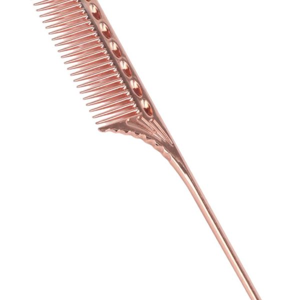 Rat Tail Hair Comb, Metal Rat Tail Comb Barber Aluminum Metal Comb Professional Teasing Comb Styling Comb for Salon & Personal Use (Gold #13)