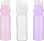 Hair Dye & Hair Oil Root Comb Applicator Bottle Lightweight And Plastic 6 ounces Applicator Bottle For Oiling & Dyeing Hair (Pack of 3)