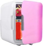 Avcbno Compact refrigerator Portable 4L Car Freezer Fridge Refrigerator Car Home Dual Use Car Fridge Cooler Heater Universal Vehicle Parts(Pink)
