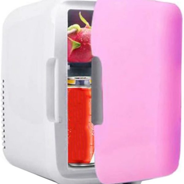 Avcbno Compact refrigerator Portable 4L Car Freezer Fridge Refrigerator Car Home Dual Use Car Fridge Cooler Heater Universal Vehicle Parts(Pink)