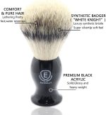 ⁦Echolly Luxury Shave Brush for Home or Travel - High end Synthetic Hair Shaving Brush -Fine Acrylic Handle,Engineered for the Best Shave of Your Life for Safety Razor, Best Present for Men⁩ - الصورة ⁦4⁩