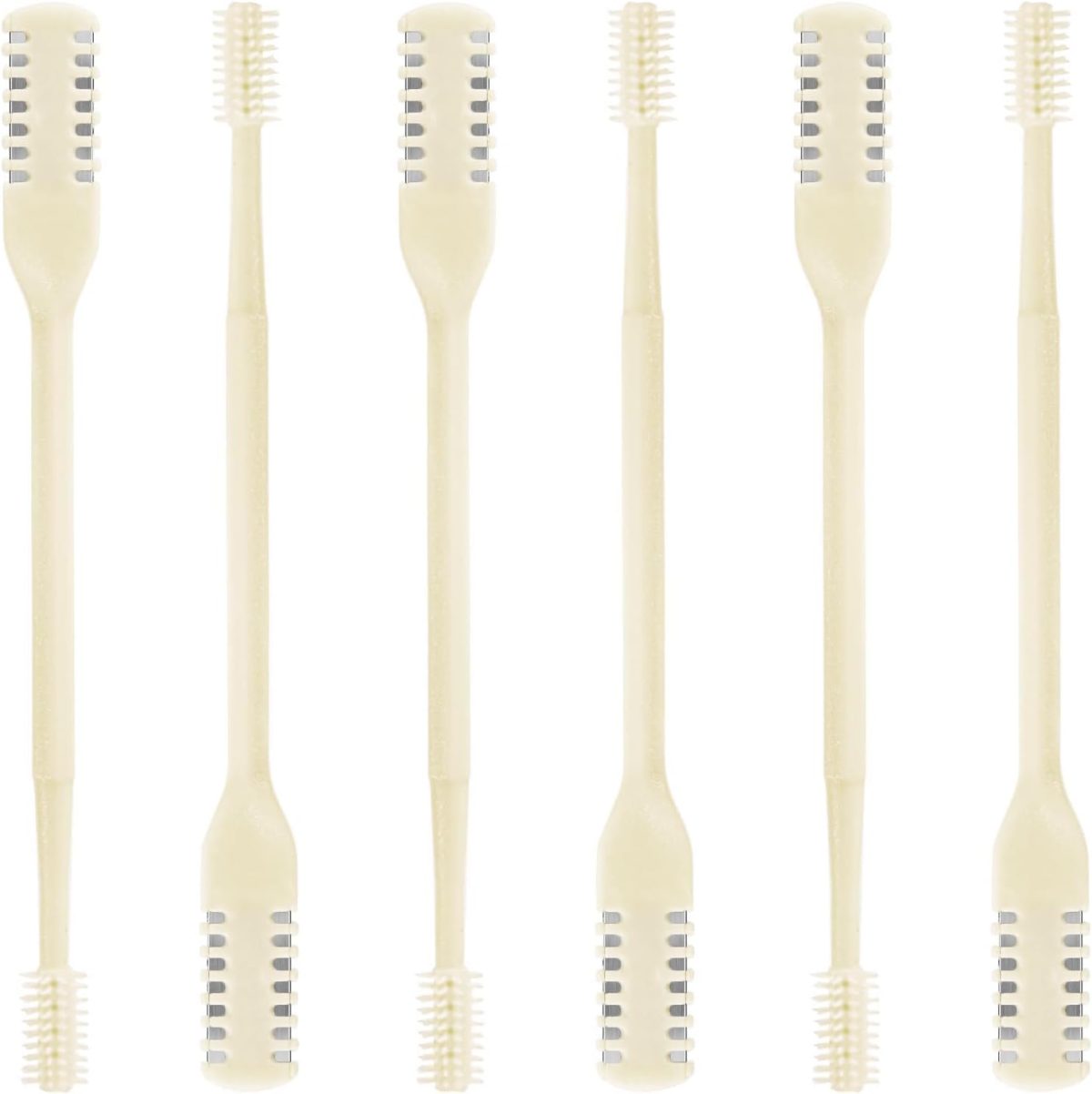 ⁦ALMEKAQUZ 6Pcs 2-in-1 Nasal Hair Cutter, Upgrade Double Sided Nose Hair Knife, 360° Nostril Hair Remover Tool, Nose Hair Trimmer, Nasal Hair Cutter for Men Women, with Soft Cleaning Brush (Cream)⁩ - الصورة ⁦7⁩