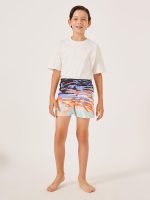 ⁦Styli Boys All-Over Printed Elasticated Waistband Swim Shorts⁩ - الصورة ⁦3⁩