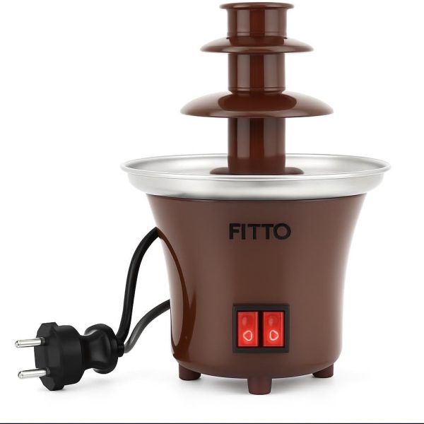 FITTO Three Layer Chocolate Fountain – Melting Machine with Heating Function, Chocolate Fondue Tempering Machine for Party & Household Use