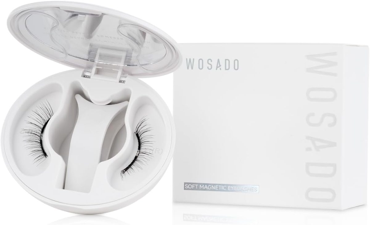WOSADO Magnetic Eyelashes with Applicator Kit, No.1 Silky Black II, Reusable Magnetic lashes with applicator, Glue-free False Lashes, Waterproof, Lightweight, Suit for Natural Makeup