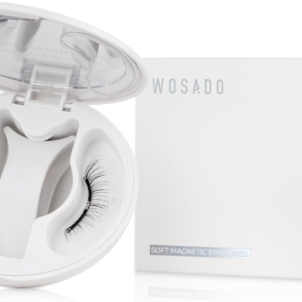 WOSADO Magnetic Eyelashes with Applicator Kit, No.1 Silky Black II, Reusable Magnetic lashes with applicator, Glue-free False Lashes, Waterproof, Lightweight, Suit for Natural Makeup