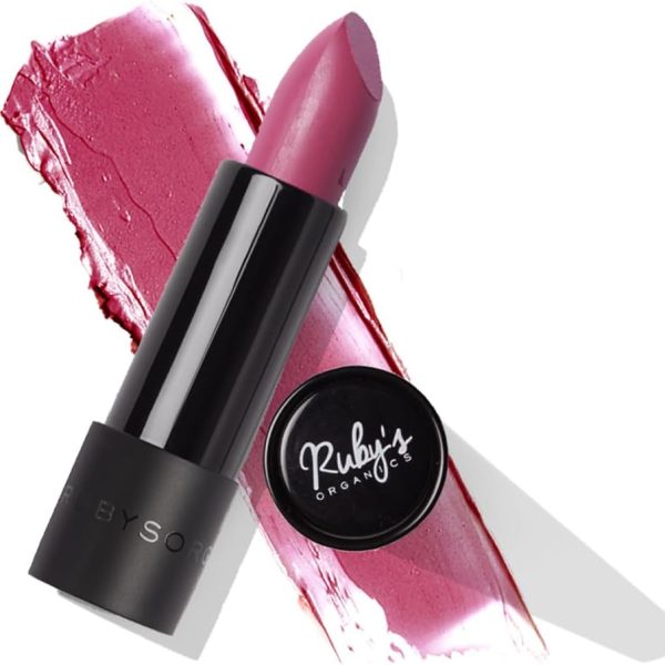 Ruby's Organics Semi-Matte Lipstick for Women All Indian Tones, Highly Pigmented, Moisturizing, Non Drying, Lightweight and Long Lasting Formula, Lip Makeup, Synthetic Chemical-Free, Mauve, 3.7g