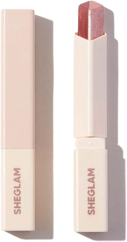 SHEGLAM Insta-Eyes Dual Tone Shadow Stick Gradient Two-Tone Glitter Eyeshadow Stick Rose Pearlescent Shimmer One Step Easy To Use Smooth Blendable Eyeshadow-Rosé
