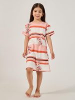 ⁦Styli Girls Graphic Print Round Neck Sleep T-Shirt Dress⁩ - الصورة ⁦2⁩