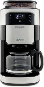Kenwood Grind & Brew Coffee Maker with Built-in 220g Burr Grinder, 12-Cup Capacity, 1.5L Water Tank, 900W Power, Digital Touch Display – CMM40, Black/Metal
