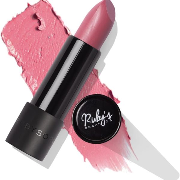 Ruby's Organics Semi-Matte Lipstick for Women, Hydrating and Highly Pigmented, Moisturizing & Non Drying, Lightweight & Long Lasting Formula, Lip Makeup, Paraben-Free, Nude Nuddy, 3.7g