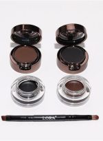Laura 2 in 1 Eye Makeup Kit for Eyeliner and Eyebrow Black/Brown Cream and Powder