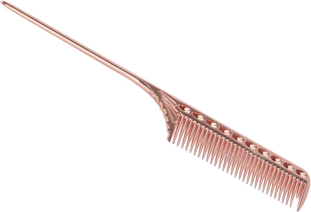 ⁦Rat Tail Hair Comb, Metal Rat Tail Comb Barber Aluminum Metal Comb Professional Teasing Comb Styling Comb for Salon & Personal Use (Gold #13)⁩ - الصورة ⁦6⁩