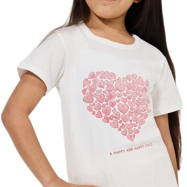 Styli Girls Heart Graphic Print Cotton T-Shirt