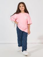 ⁦Styli Girls Graphic Back Printed Oversized T-Shirt⁩ - الصورة ⁦4⁩
