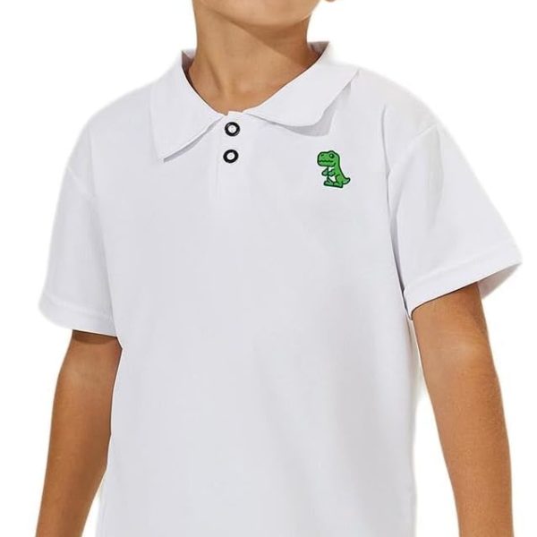 STYLI Boys Dinosaur Print Polo T-Shirt