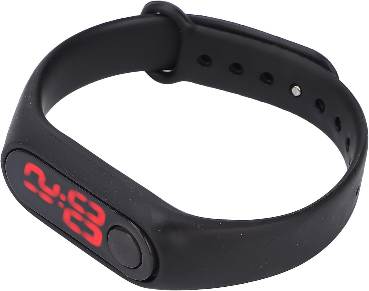 ⁦BNBNMA Smart Digital Watch,Rubber Sports and Fitness Bracelet Luminous Electronic Watch Fashion Fashion Wrist Watch Fashion Anti-Swimming Fashion Watch, Unisex Teenage Girls Boys(Black)⁩ - الصورة ⁦8⁩