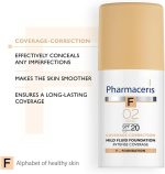 ⁦Pharmaceris F Intense Coverage Mild Fluid Foundation SPF 20, 30 Ml(02 Sand) – Lightweight Creamy Formula With Sodium Hyaluronate Milk Thistle Honeysuckle And Vitamin B3 For Sensitive Skin⁩ - الصورة ⁦5⁩