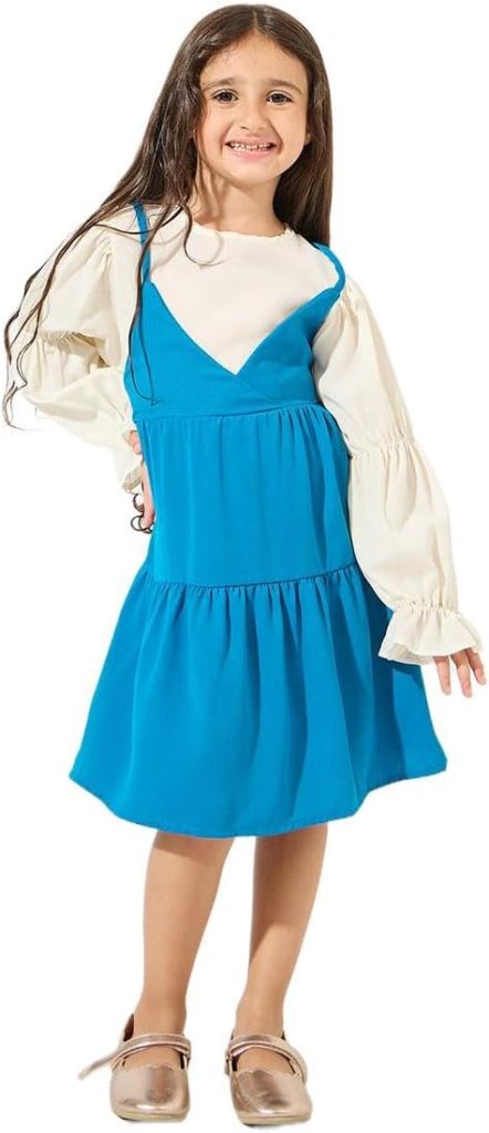 Styli Girls 2In1 Style Bow Back Ruffle Hem Dress