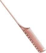 ⁦Rat Tail Hair Comb, Metal Rat Tail Comb Barber Aluminum Metal Comb Professional Teasing Comb Styling Comb for Salon & Personal Use (Gold #13)⁩ - الصورة ⁦3⁩