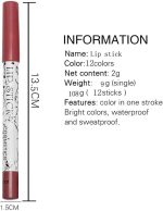 ⁦Azonee 12 Colors Matte Lip Liner Pencil Set, Long Lasting Fade Resistant Lip Pencil, Professional Lip Liner Set, Firm yet Smooth, Contour and Line with Ease⁩ - الصورة ⁦7⁩