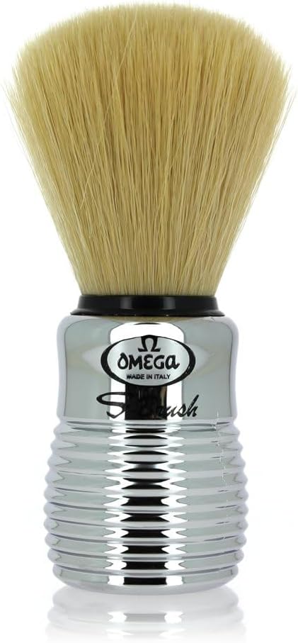 OMEGA MADE IN ITALY S-Brush Synthetic Shaving Brush Silver 10081