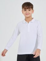 ⁦Styli Boys Solid Polo T-Shirt With Full Sleeves⁩ - الصورة ⁦3⁩