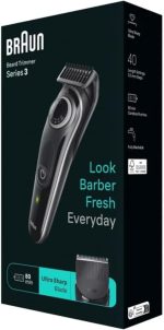 Braun BT3440 Series 3 Beard Trimmer with Precision Wheel, Black/Grey