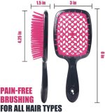 ⁦Curl Defining Brush Vented Hair Brush Hairbrush for Wet & Dry Hair For Women and Men Less Pulling Pain-Free Brushing (Glitter Rose)⁩ - الصورة ⁦4⁩