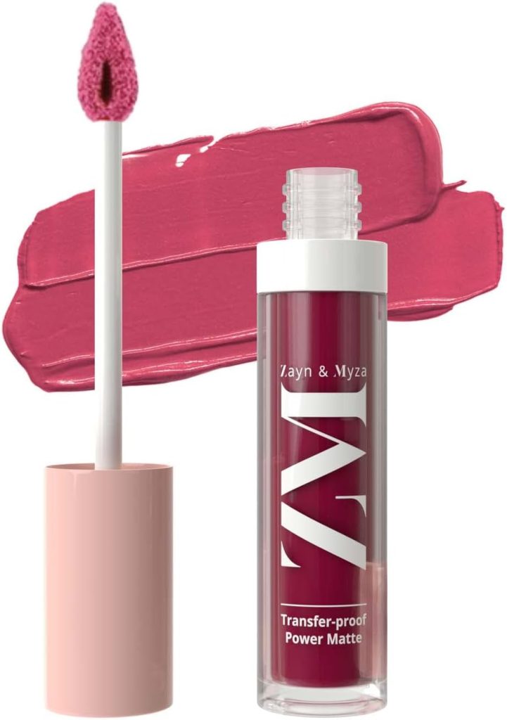 Zayn & Myza Transfer-Proof Power Matte Finish Lip Colour, Water & Smudge Proof, Long Lasting, Hala & Vegan, 6ml (Toasted Berry)
