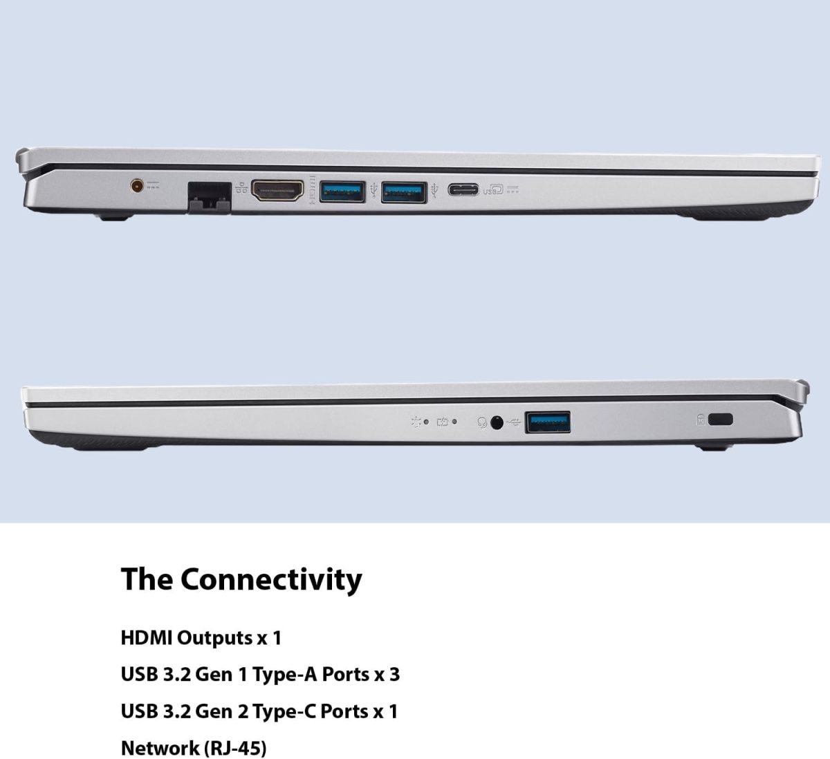⁦acer Aspire 3 Laptop | 15.6" FHD (1920 x 1080) Display | AMD Radeon | 8-Core AMD Ryzen 7-5700U | 32GB RAM | 1TB SSD (512GB PCIe SSD withHP P500 512GB Portable SSD) | Ethernet Port | Windows 11 Pro⁩ - الصورة ⁦6⁩