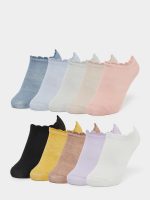 ⁦Styli Girls Set Of 10 - Scallop Edge Ankle Socks⁩ - الصورة ⁦2⁩