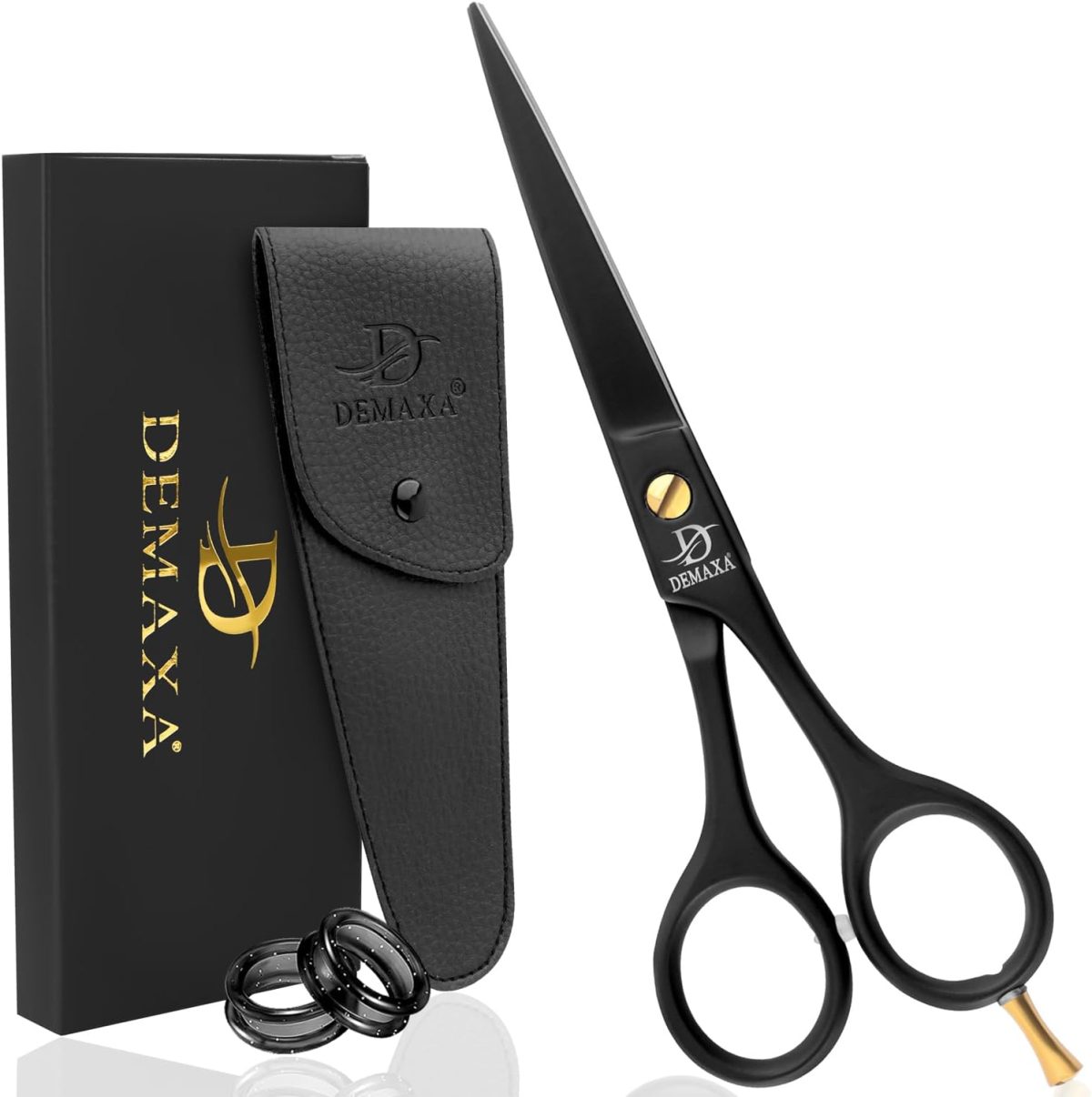 ⁦DEMAXA Professional Hair Scissors 6.5 Inch - Premium High Carbon Stainless Steel Barber Salon Hair Shears for Haircut Scissors - Ergonomic Design Super-Sharp Hair cutting Shears Blades⁩ - الصورة ⁦8⁩