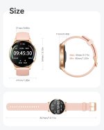⁦Parsonver Smart Watch for Women (Call Receive/Dial), 1.43" Fitness Tracker for Android iPhone With Calorie Step Tracking, 100+ Sport Modes, IP68 Waterproof, Rose Gold⁩ - الصورة ⁦9⁩