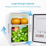 ⁦DDCVFREE Mini fridge ثلاجة مضغوطة مضغوطة متعددة الوظائف Mini جمال الوجه تجميل التجميل الثلاجة الشراب برودة فريزر الثلاجة دافئة للسيارة المنزل(White)⁩ - الصورة ⁦3⁩