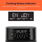 ⁦Nutricook Air Fryer 3 Vision with Clear Window and Internal Light by Caliber Brands, 5.7L, Air Fry, Roast, Bake, Dehydrate & Reheat, 6 Presets, AF357V, Black, 1700 Watts, 2 Year Warranty⁩ - الصورة ⁦9⁩