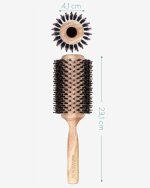 ⁦Round Hair Brush, 23.1 cm Wooden Handle, Professional Styling Brush for Volume and Precision, Blow Dry Roller Brush for Straightening and Curling, Anti Static Roller Hairbrush for Men Women⁩ - الصورة ⁦2⁩