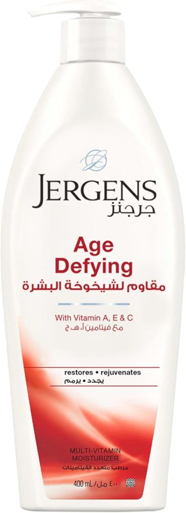 Jergens Age Defying Body Lotion - 400 ml, Anti-Aging Moisturizer with Vitamins A, C, E for Radiant, Youthful Skin, Skin Firming Lotion for Dry Skin, 400 ml