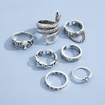 ⁦Shining Diva Fashion Latest Stylish Metal Boho Midi Finger Rings for Women and Girls - Silver⁩ - الصورة ⁦3⁩