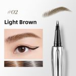 ⁦NOVOLAN Precision Eyebrow Pencil, Long-lasting Formula, Fade-resistant, Natural Look, Multipurpose, Waterproof and Sweatproof, Wild Brow Effect, Water Brow Pencil, 3 Color Bifurcated Pen Tip (#02)⁩ - الصورة ⁦3⁩