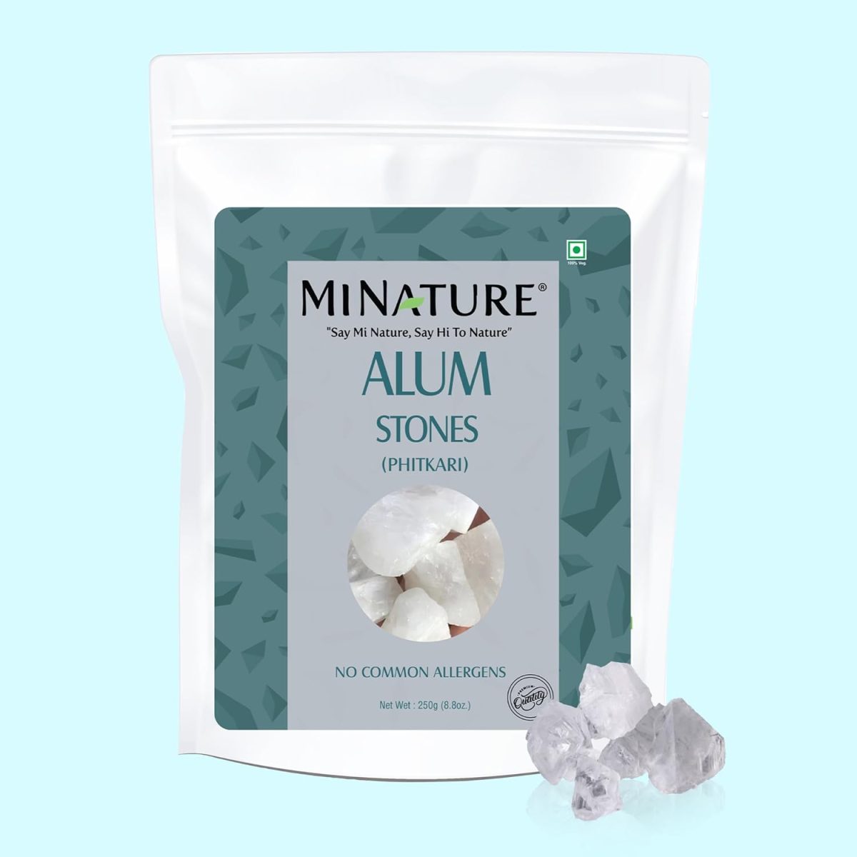 ⁦Alum Stone(phitkari) by mi Nature | for Skin Care | Water Purify| Pure Alum Stone (Potassium Alum) (Fitkari)|Cruelty Free | Post Shave Use| for Natural Deodorant | (250g)(8.81oz)⁩ - الصورة ⁦8⁩