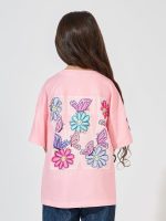 ⁦Styli Girls Graphic Back Printed Oversized T-Shirt⁩ - الصورة ⁦6⁩