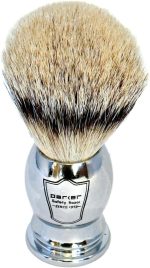 Parker Safety Razor 100% Silvertip Badger Bristle Shaving Brush (Chrome Handle) and Free Shaving Brush Stand