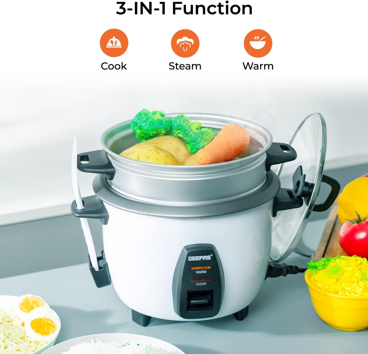 ⁦Geepas 1 Liter Electric Rice Cooker⁩ - الصورة ⁦4⁩