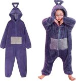 ⁦Unisex Kids Flannel Animal Onesie Pajamas,Soft Hooded Onesies Pajamas Costume, Cosplay Halloween Christmas Sleepwear Jumpsuit Homewear for Girls Boys(Purple)⁩ - الصورة ⁦7⁩