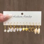 ⁦Shining Diva Fashion 12 Pairs Combo Set Latest Stylish Drop Earrings for Women and Girls (15859er)⁩ - الصورة ⁦3⁩