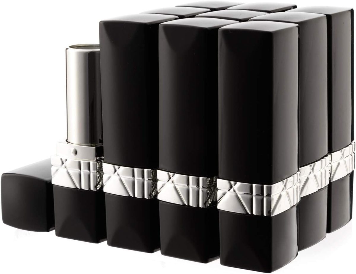 Allwon 10Pcs Black Empty Lipstick Tubes DIY Lip Balm Container
